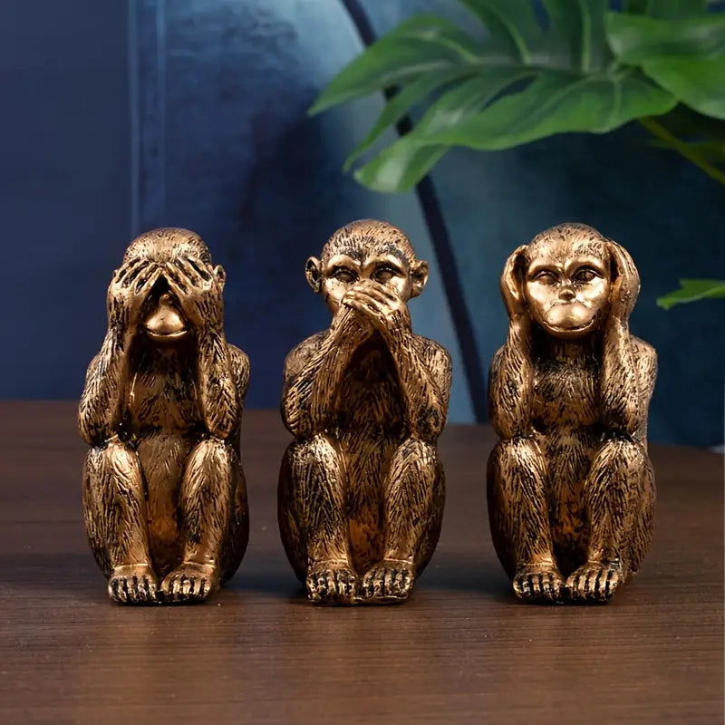Three Wise Monkeys Decor Trio