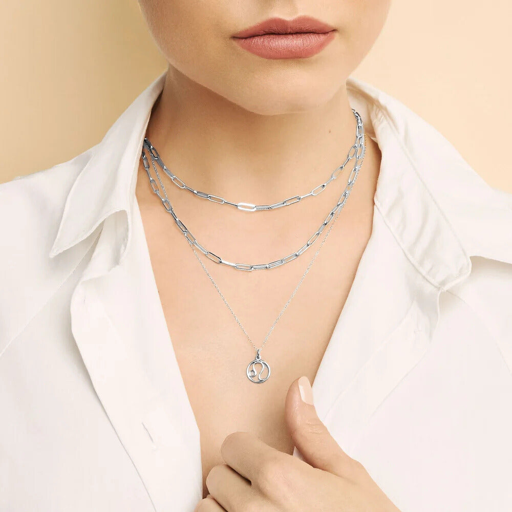 Zodiac sign necklace | White Gold 18k