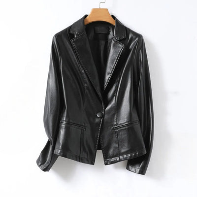 Vera Lambskin Leather Blazer