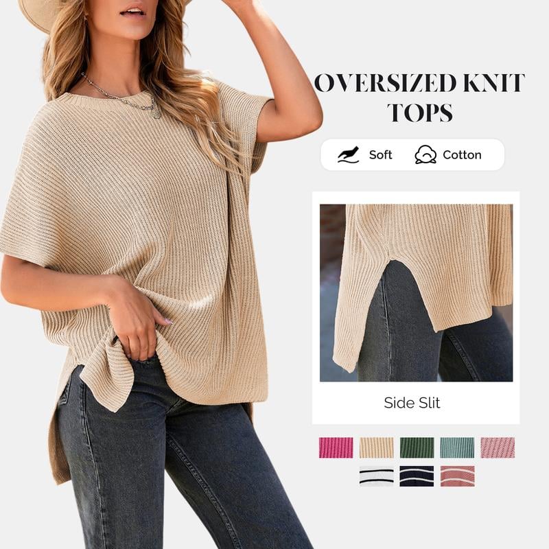 Sylvaine™ | Loose-Fit Crewneck Knit Pullover Top
