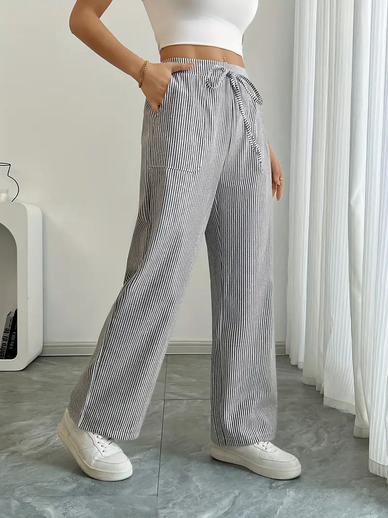 Alina™ | Elegant Striped Pants with Pockets