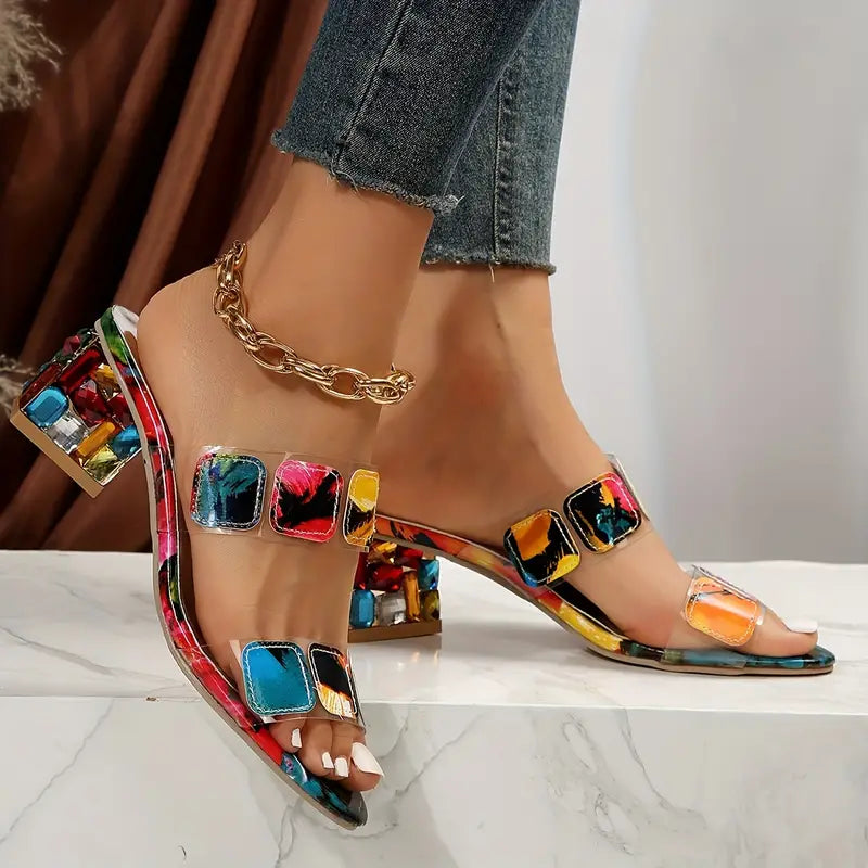 Chiara ~ Colorful Sandals with Double Strap