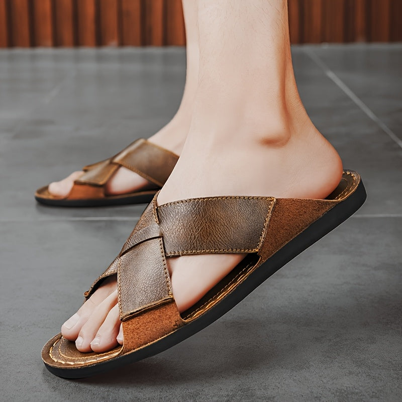 Domenico Farinelli Criss-Cross Slide Sandals