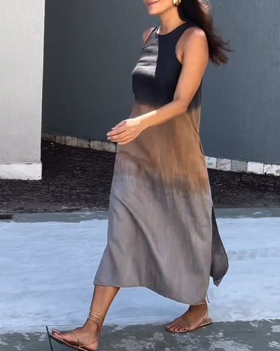 Carys - Sleeveless Round Neck Gradient Dress