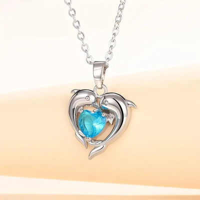 Oceanheart Twins Necklace | White Gold 14k