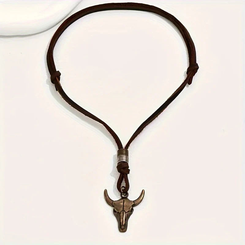 Skull & Saddle Pendant Necklace