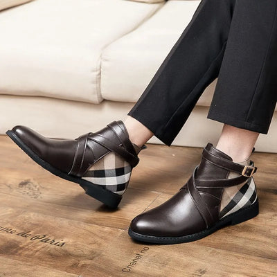 Aldo Ferrara Buckled Ankle Leather Boots