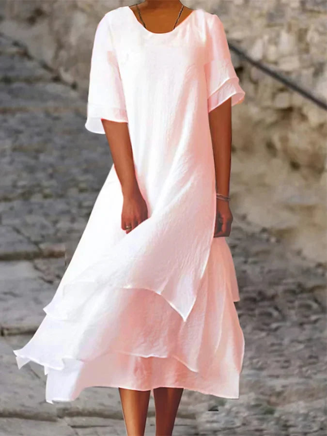 Avencea | Double-layered Dress Made of Linen and Cotton