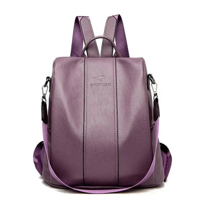 Durable and Secure PU Leather Backpack