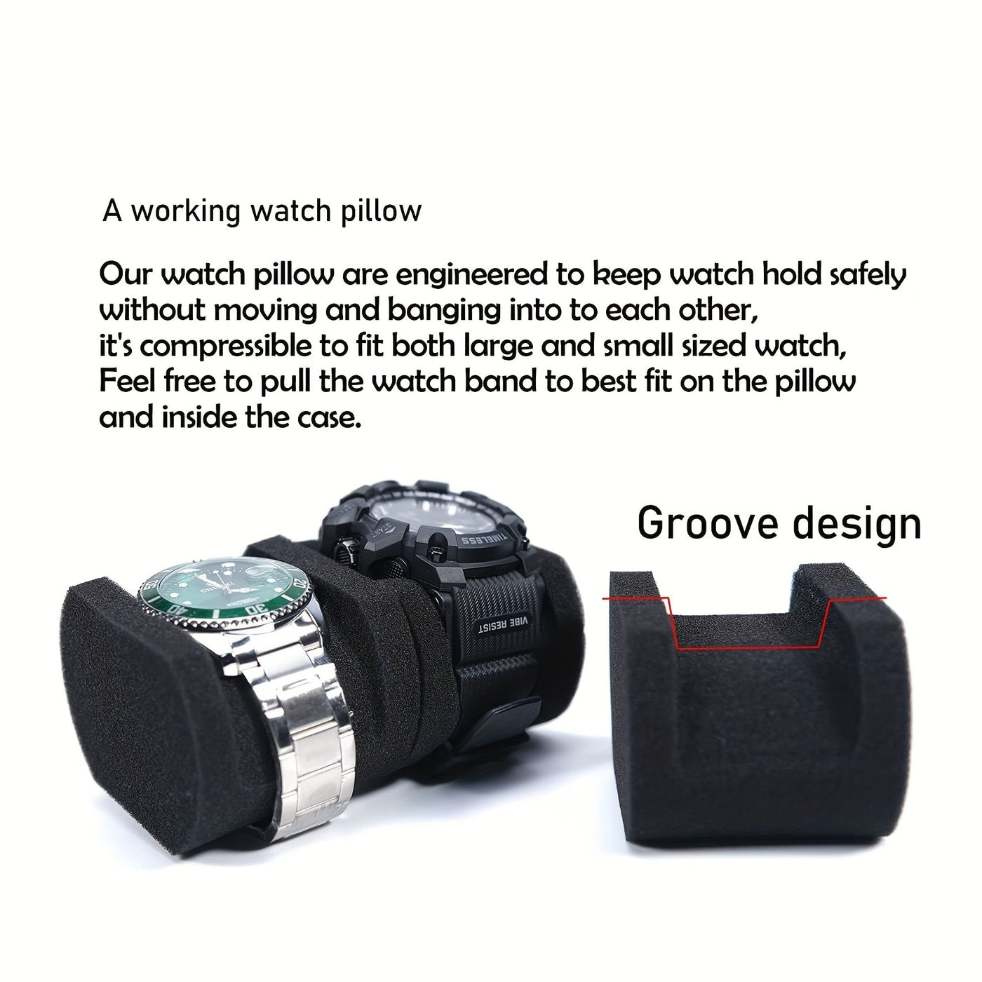 Rovan – 3-Slot Watch Organizer for Travel with Anti-Movement Watch Cushion