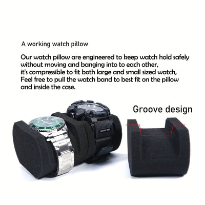 Rovan – 3-Slot Watch Organizer for Travel with Anti-Movement Watch Cushion