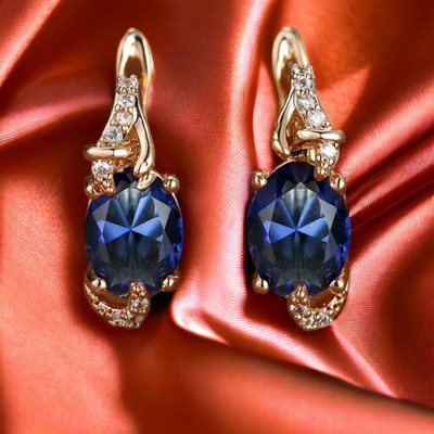 Royal Midnight Drop Earrings | Gold 16k