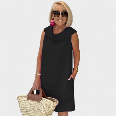 BARBARA | SLEEVELESS COWL DRESS