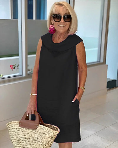 FRANCES | COWL NECK SHIFT DRESS