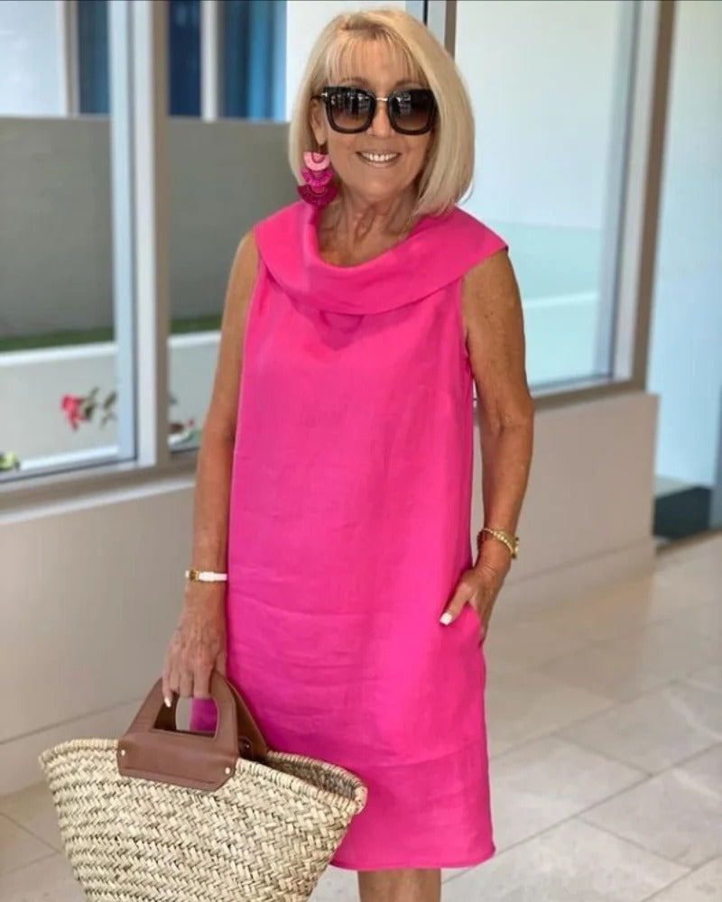 Zerena - Casual Cotton Pile Collar Dress