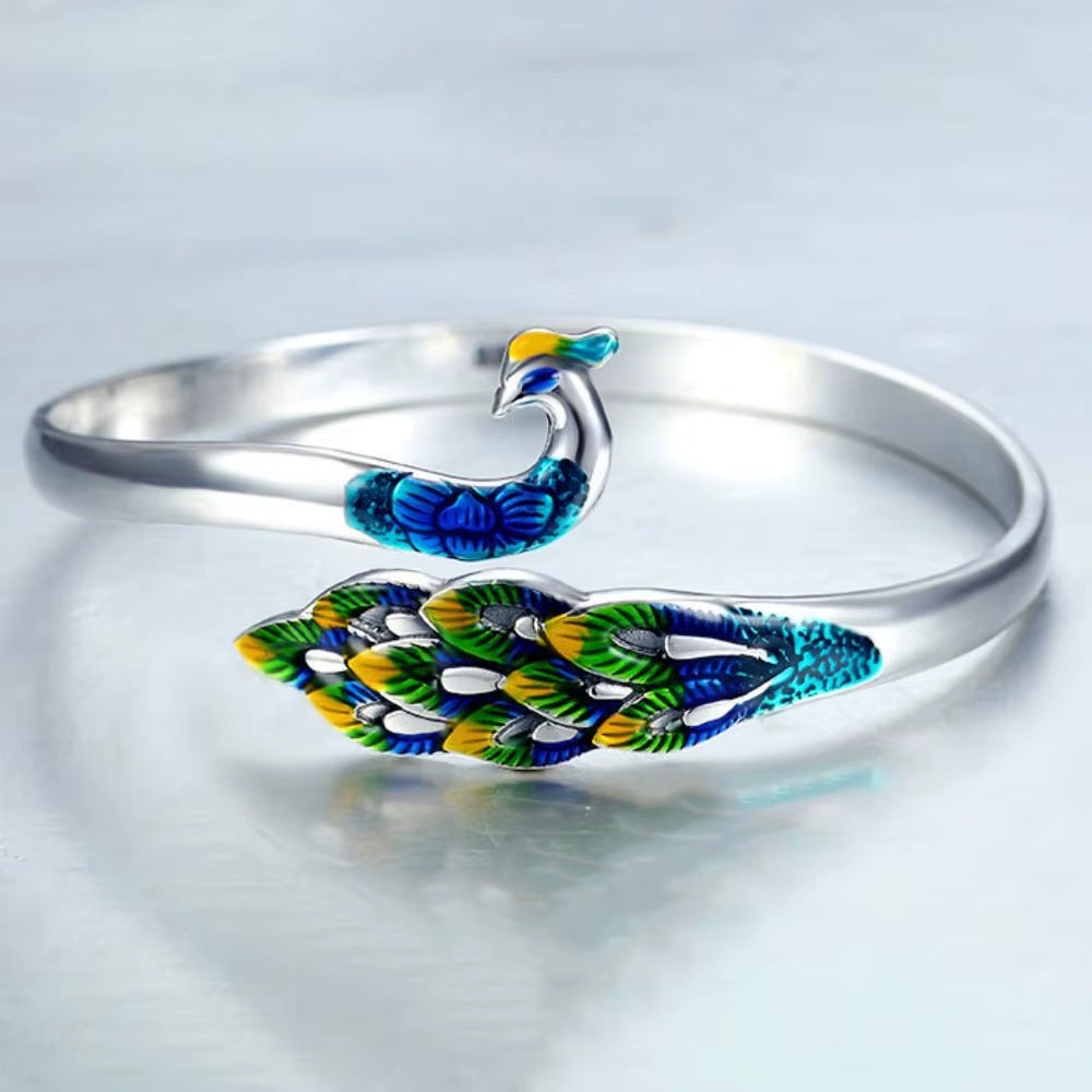 Imperial Peacock Cuff Bracelet