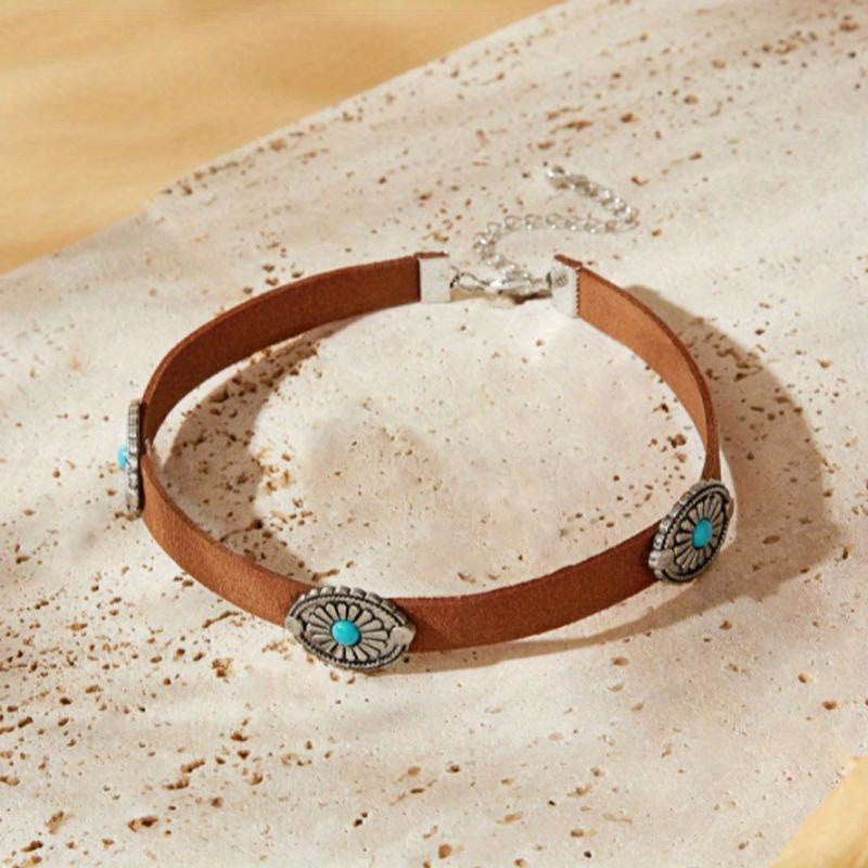 Desert Iris Suede Concho Choker