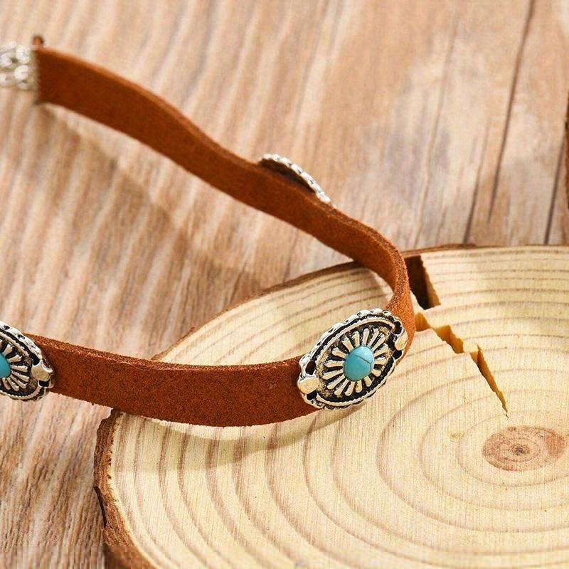 Desert Iris Suede Concho Choker