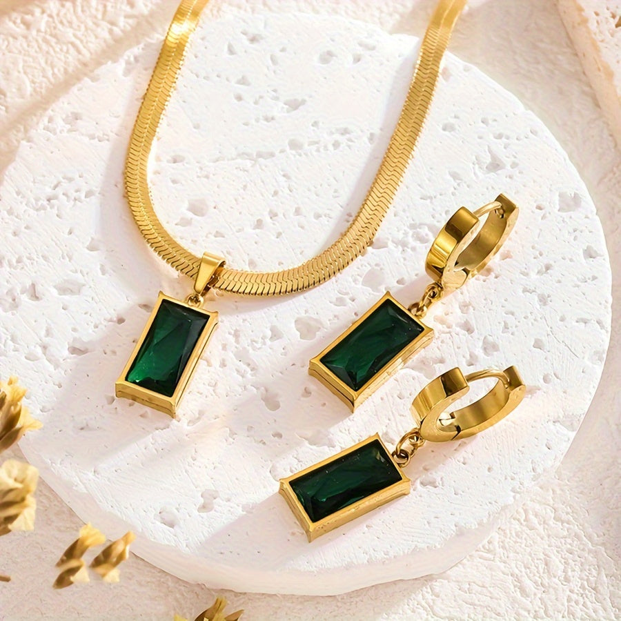 Versailles Emerald Necklace & Earrings Set