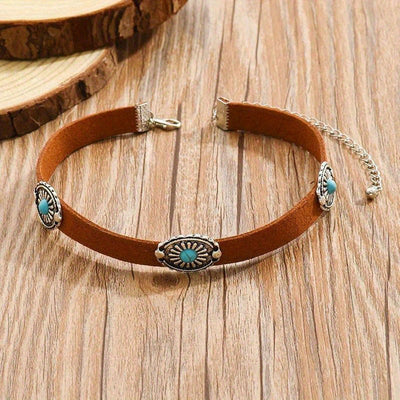 Desert Iris Suede Concho Choker