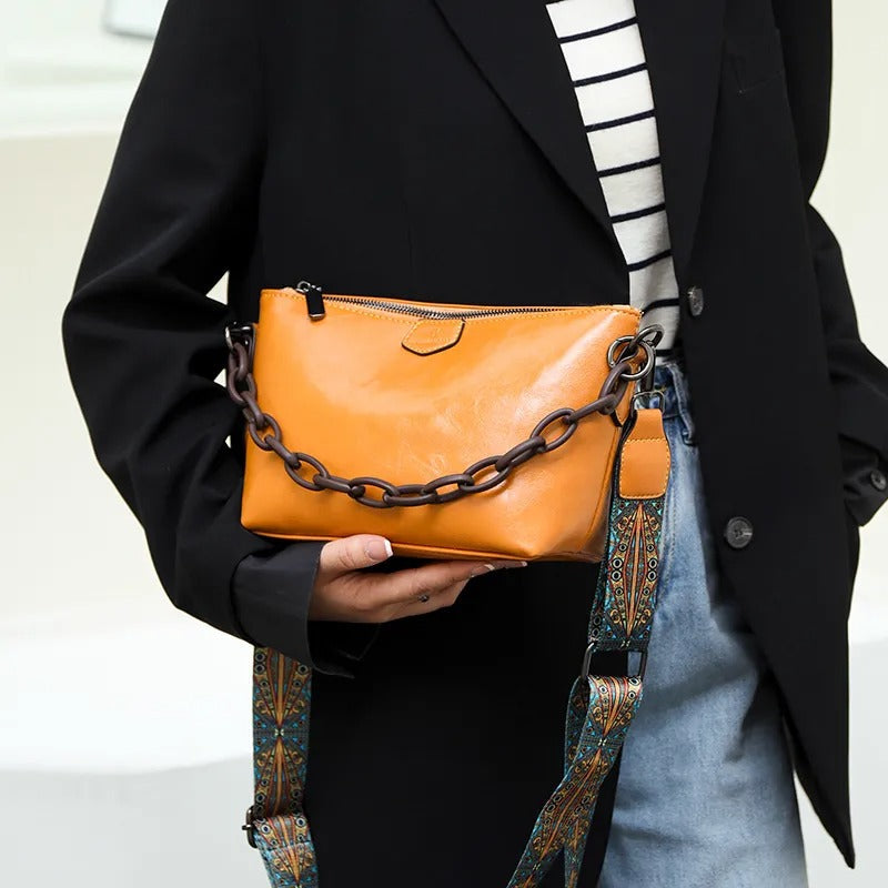 Vintage Leather Cross Body Bag