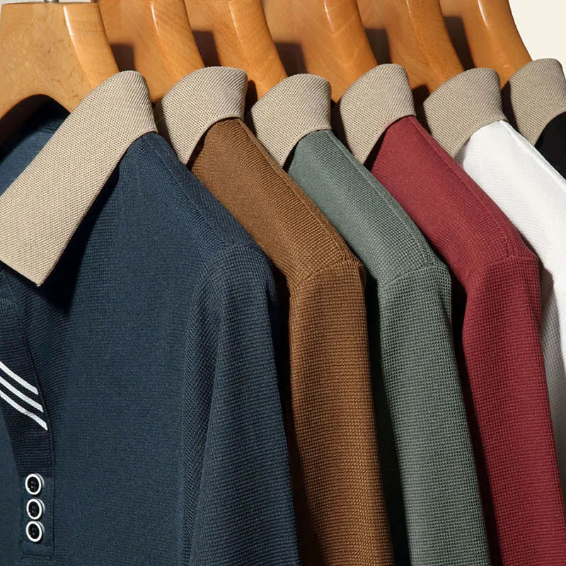 Barclay Premium Long Sleeve Waffle Polo