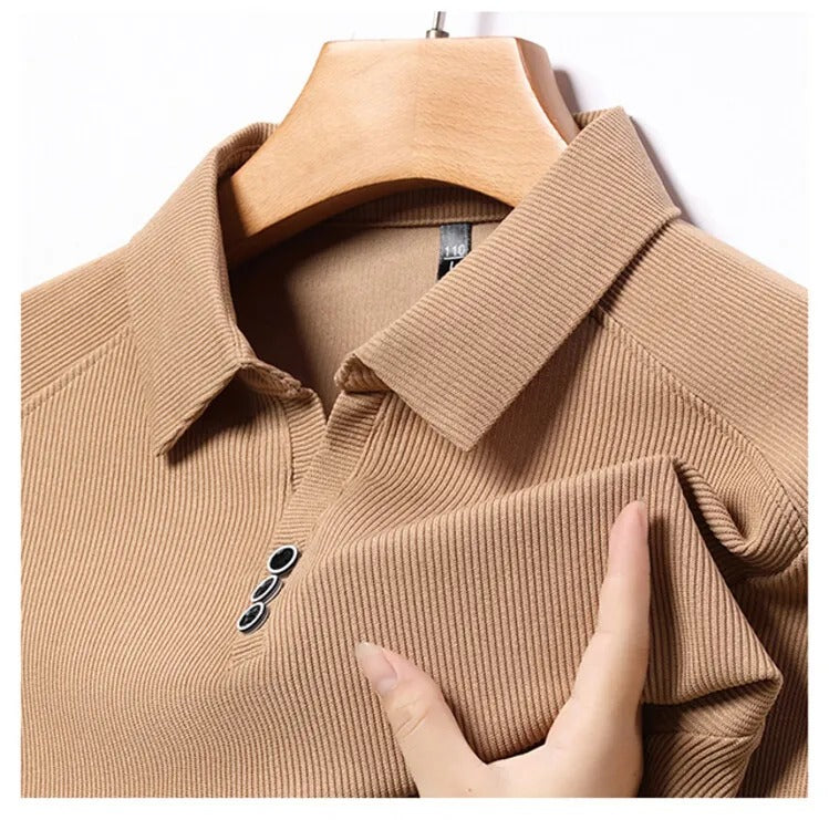 Edward Premium Long Sleeve Waffle Polo