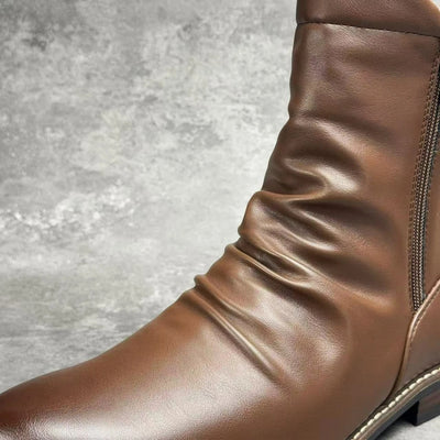 Lorenzo Veronese Leather Zipped Boots