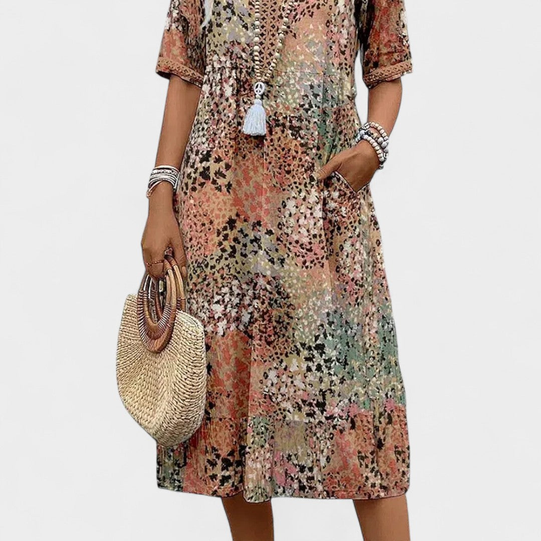 EILEEN | BREEZY PRINTED MIDI DRESS
