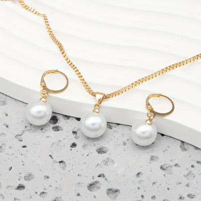 Golden Grace Pearl Jewelry Set | Gold 18k