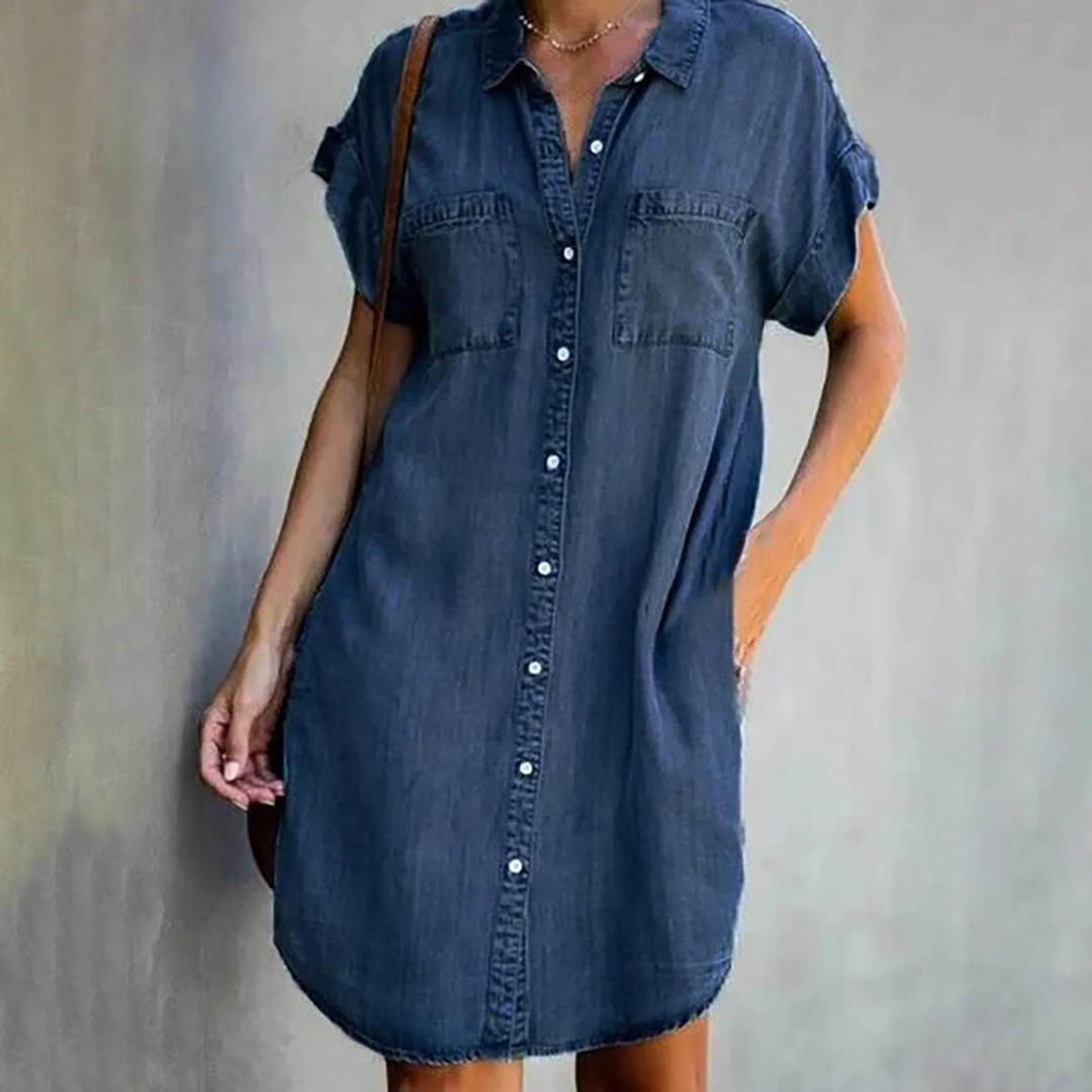 Avencea - Denim Dress - Effortless Denim Shift Elegance