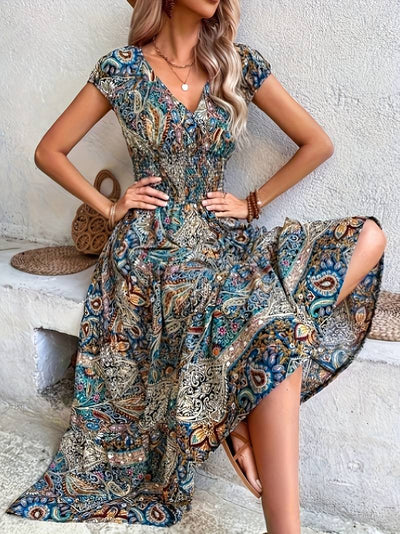 Avencea | Paisley Pattern Long Dress