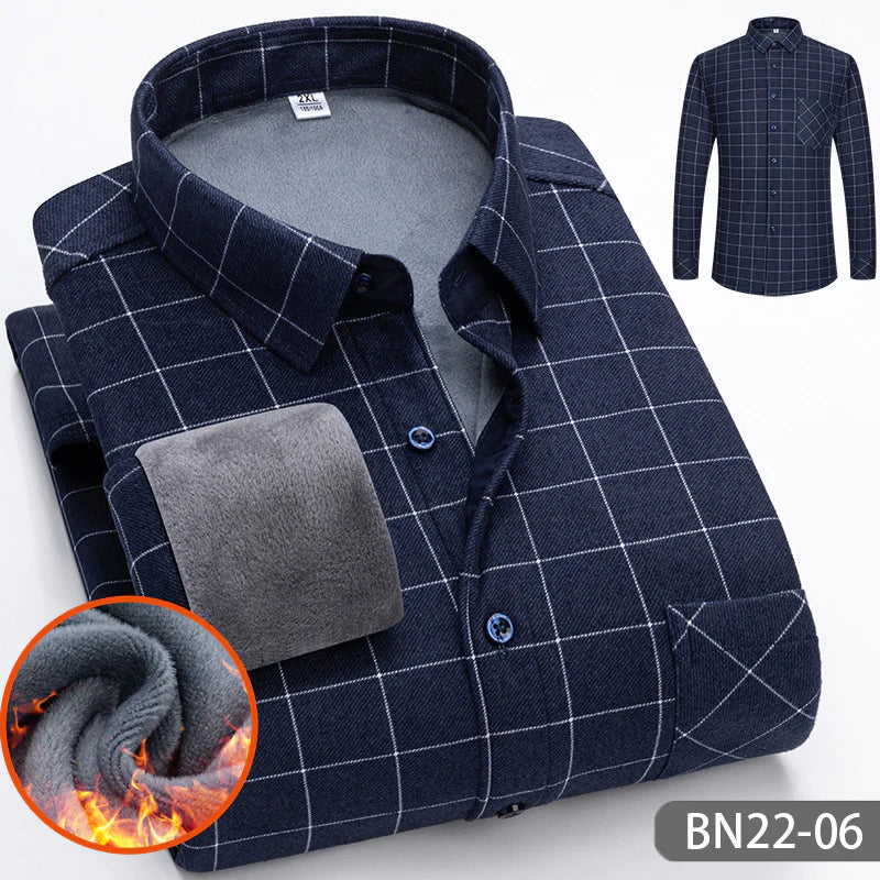 Avencea - Casual, Thick, Warm Men's Shirt for Autumn and Winter