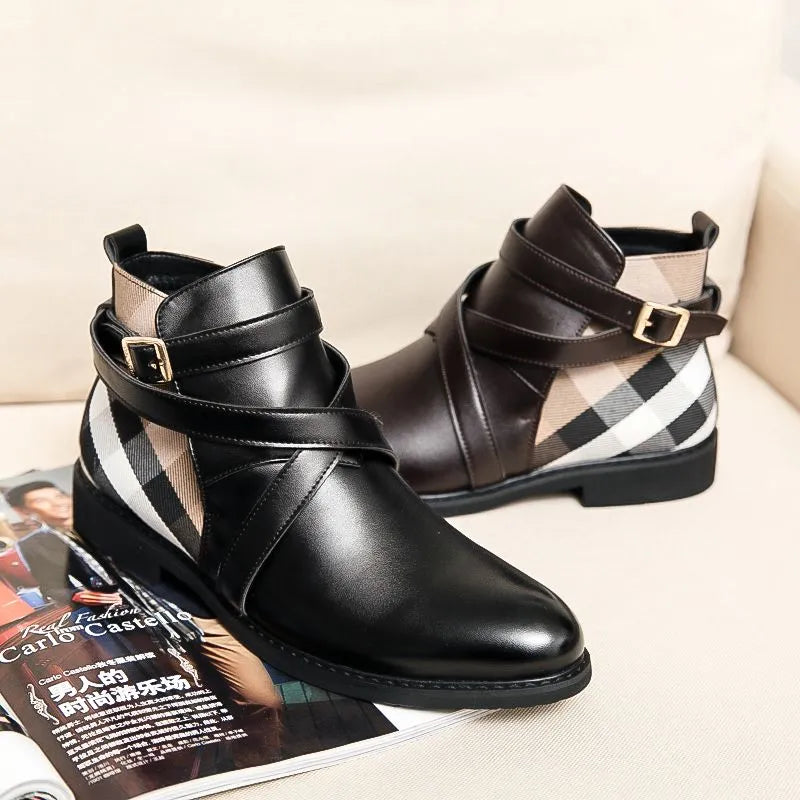 Aldo Ferrara Buckled Ankle Leather Boots