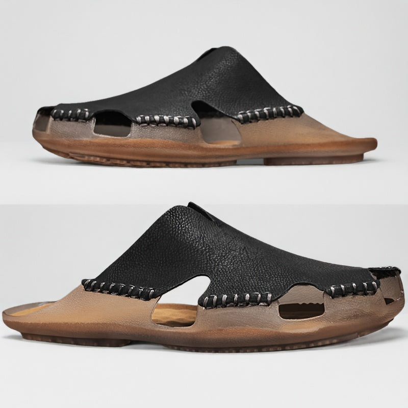 Achille Fornari Open-Toe Leather Sandals