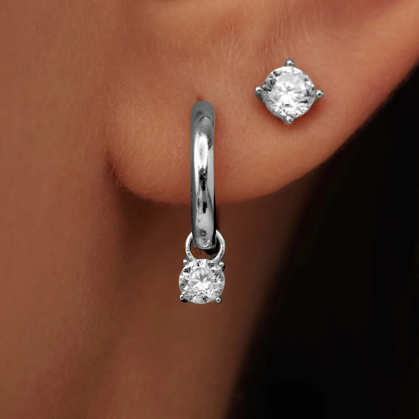 Larmes de Lune Stone Earrings Set | White Gold 14k