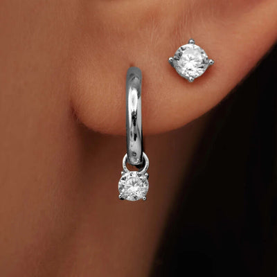 Larmes de Lune Stone Earrings Set | White Gold 14k