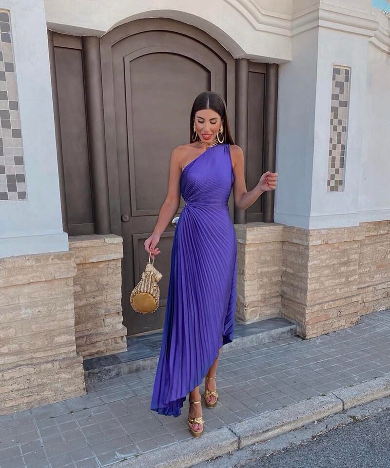 Celeste | Elegant One-Shoulder Midi Dress