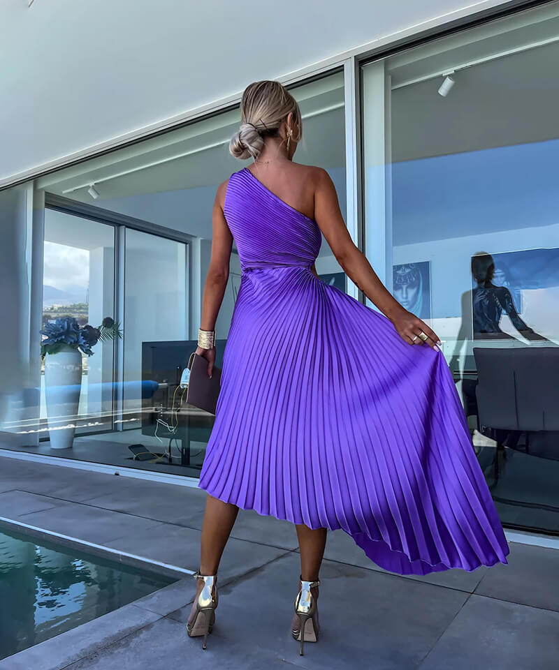 Celeste | Elegant One-Shoulder Midi Dress