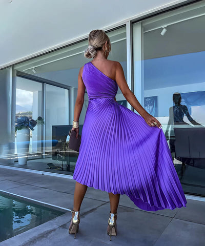 Celeste | Elegant One-Shoulder Midi Dress