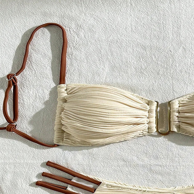 Tulum Ruched Bandeau Bikini Set