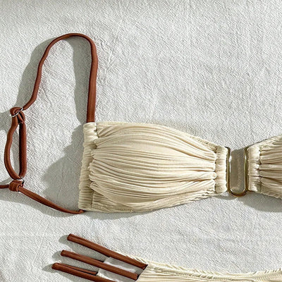 Tulum Ruched Bandeau Bikini Set