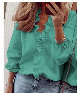 Angeline | Ruffled V-Neck Blouse