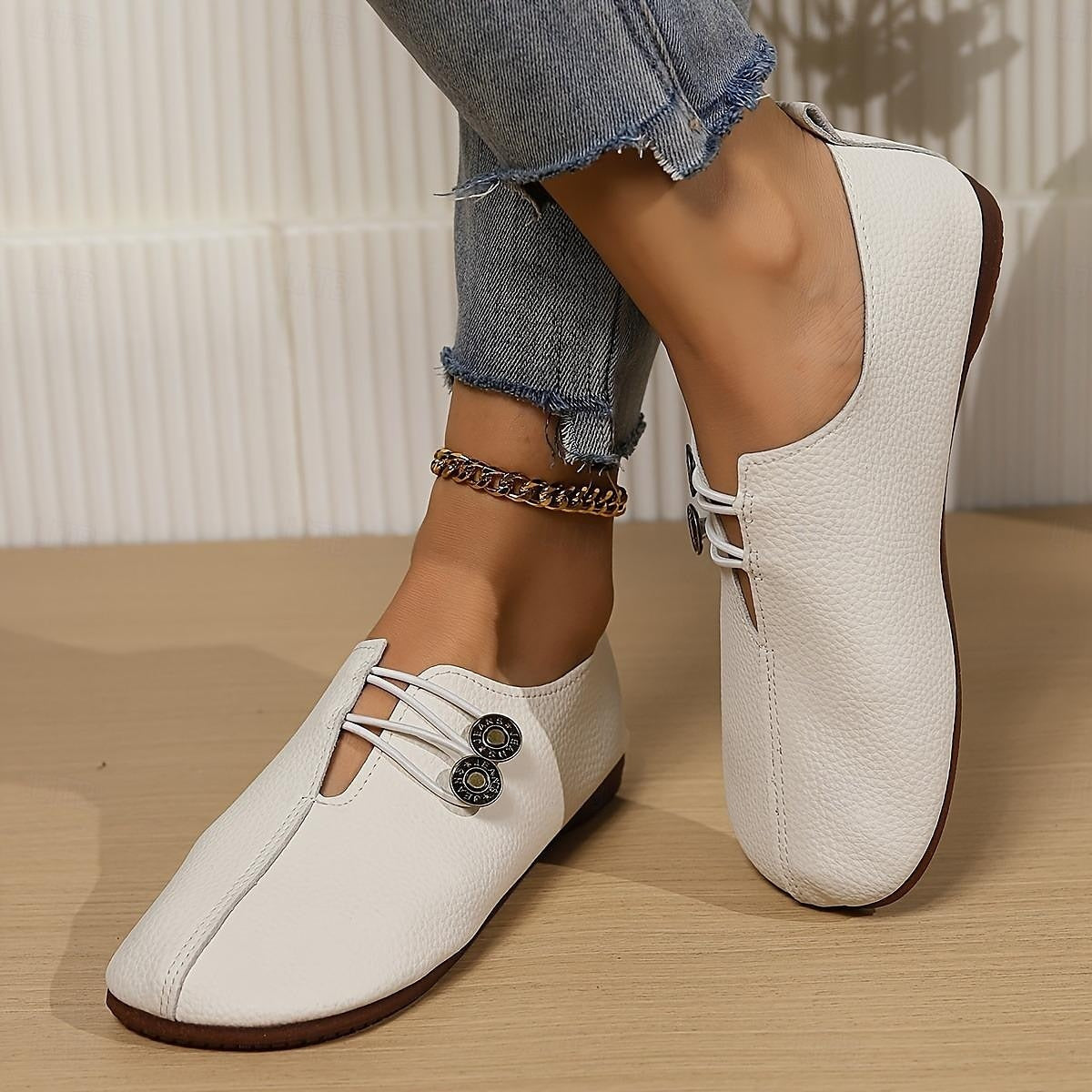 Women's Casual Flat Loafers with Strap
