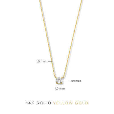 Cléa Moissanite Stone Necklace | Gold 14k