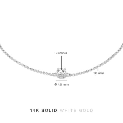 Cléa Moissanite Stone Bracelet | White Gold 14k