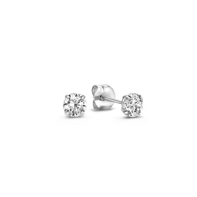 Larmes de Lune Stone Stud Earrings | White Gold 14k
