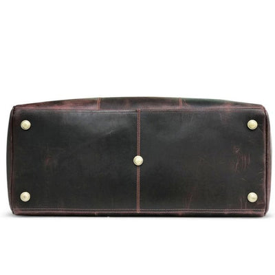 Dark Brown Hunter Leather Weekend Bag