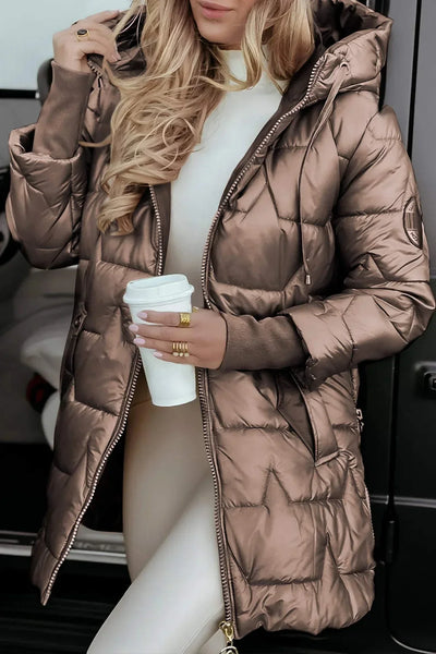 Samantha | Elegant Coat with Hood and Padding