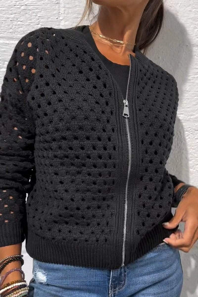 Elayne™ | Stylish Knit Zipper Jacket